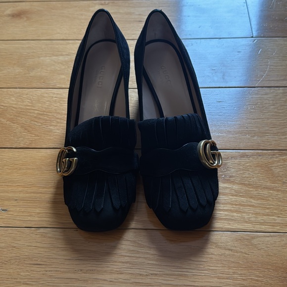 Gucci Shoes - Gucci Women's Black Flats with Gold Buckle
